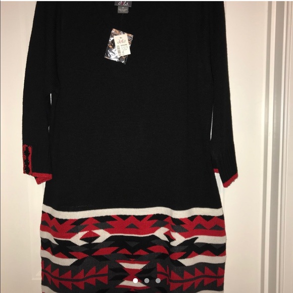 Plus size holiday body con sweater dress - Picture 4 of 4